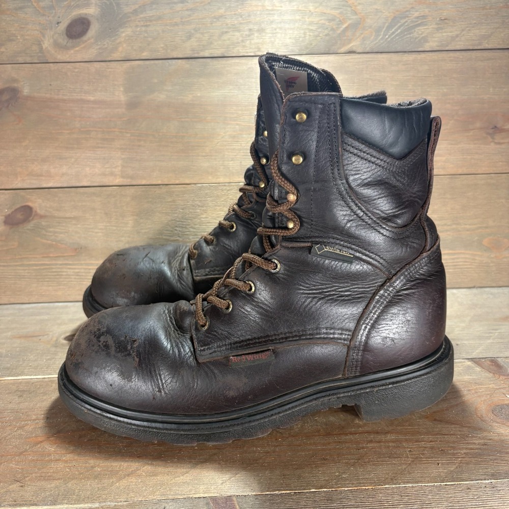 Red Wing 2414 Mens size 9.5 shoes Brown Leather Waterproof Steel Toe Boots
